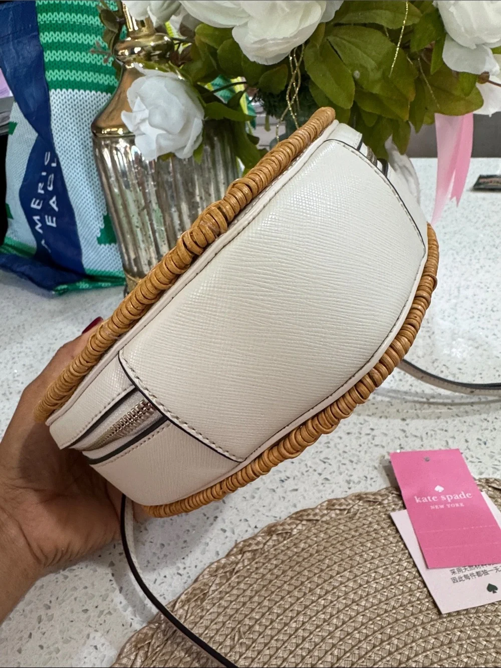 🤎Kate Spade Love Shack Heart Wicker Crossbody